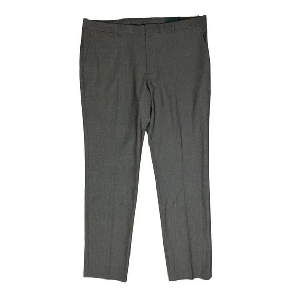 Perry Ellis Very Slim Fit Stretch Houndstooth Dress Pant 36x30 Gray Straight Leg - Picture 1 of 5